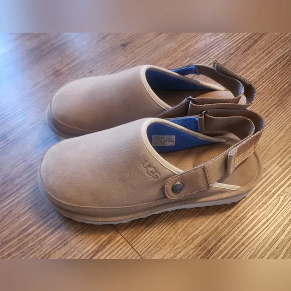 SIZE 9  MEN'S  UGG. GOLDENCOAST CLOG Brown Suede Slingback Shoes - Picture 5 of 9